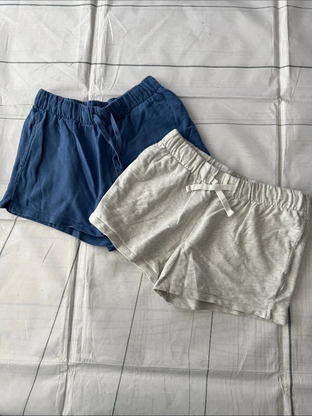 Carter's Navy Blue & Light Gray Girls' Pull-On Jersey Shorts Set